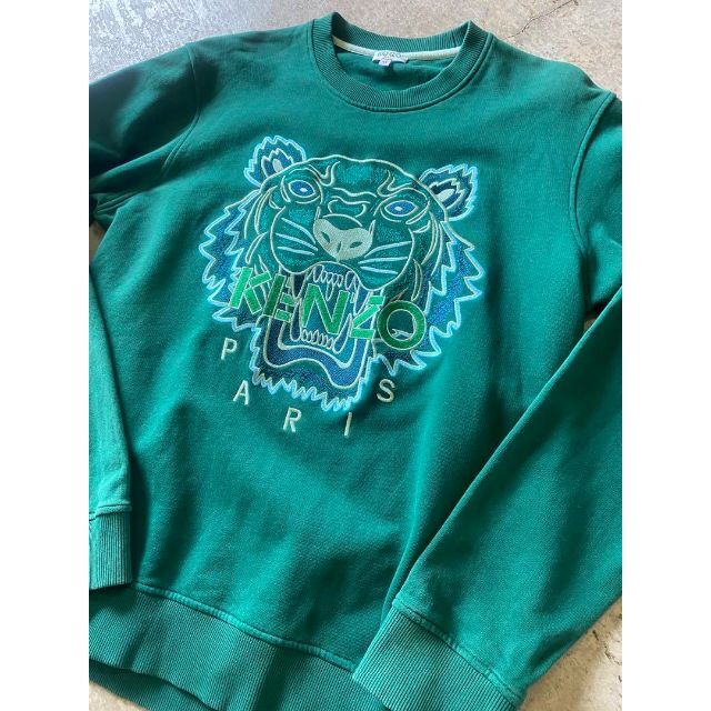 KENZO 刺繍 スウェット グリーン 美品 タイガー