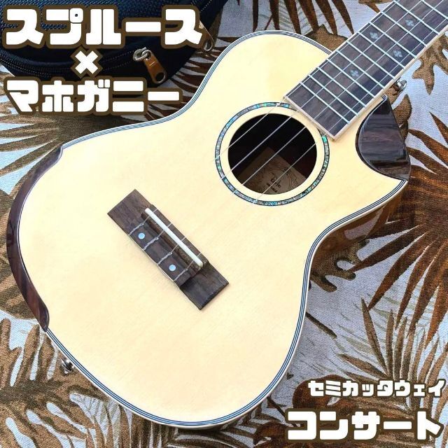 総単板】Reetes製スプルース&マホガニーのコンサートウクレレ【UK専門