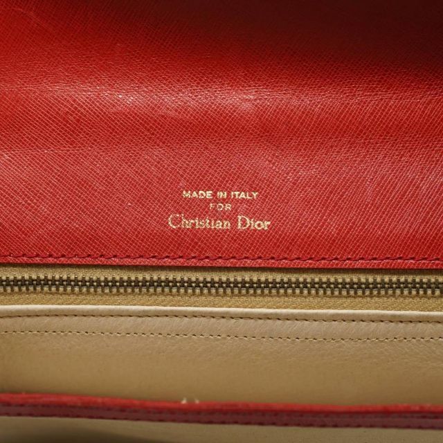 実用品 Dior ディオール キャンバス × レザー ショルダー バッグ