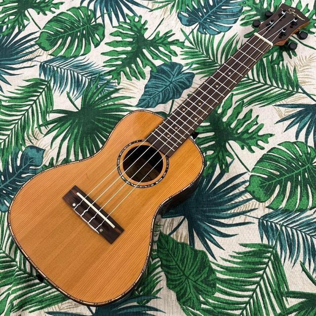 Smijer ukulele】シダー材(杉)単板のエレキ・コンサートウクレレ