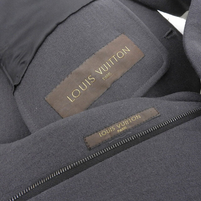 【本物保証】 美品 ルイヴィトン LOUIS VUITTON セットアップ スーツ ウール×カシミヤ グレー 48