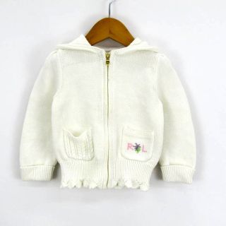 ラルフローレン(Ralph Lauren)のラルフローレン 長袖ニット パーカー ジップジャケット コットン アウター ベビー 女の子用 24M 90/52サイズ ホワイト RALPH LAUREN(その他)