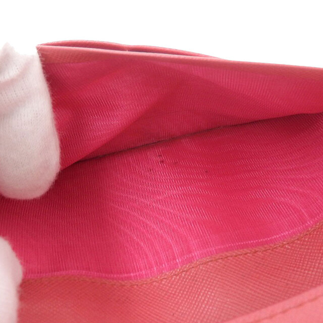 PRADA(プラダ)の【本物保証】 プラダ PRADA ホック付長財布 フラップウォレット レザー ピンク 1MH132 レディースのファッション小物(財布)の商品写真
