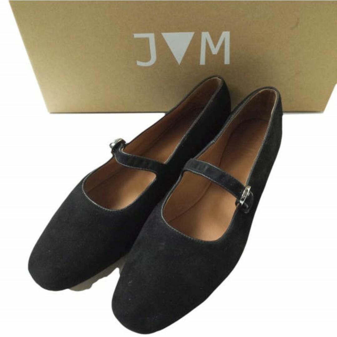 スリッポン/モカシンJVAM ジェーヴィーエーエム KID SUEDE MARY JANE ストラップスエードスリッポン 23774 41(26cm) BLACK レザーシューズ シューズ【新古品】【JVAM】