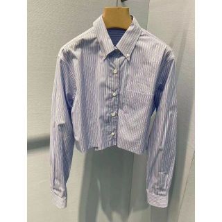 超ポイントバック祭】 miumiu ホワイト 白シャツ 長袖 長袖シャツ