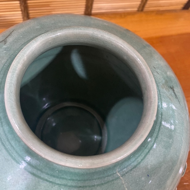 海泉 壺 花瓶 花器 骨董品 青磁 透かし彫りの通販 by リア|ラクマ 海泉 壺 花瓶 花器 骨董品 青磁 透かし彫りの通販 by リア|ラクマ