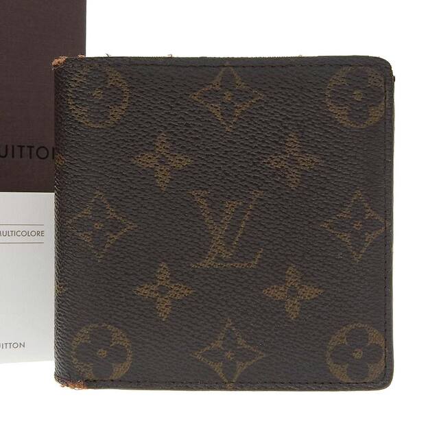 【本物保証】 箱付 ルイヴィトン LOUIS VUITTON モノグラム ポルトフォイユ マルコ 二つ折財布 M61675