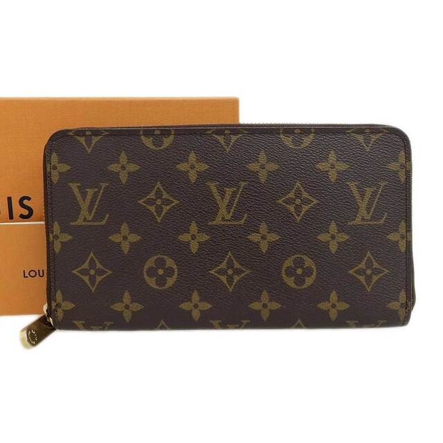 型番【本物保証】 箱付 美品 ルイヴィトン LOUIS VUITTON モノグラム ジッピーオーガナイザー ラウンドファスナー長財布 M60002