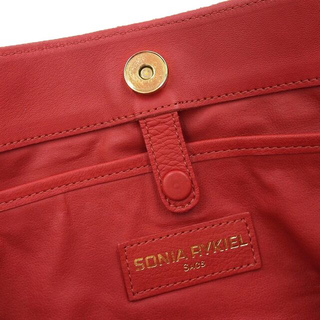 SONIA RYKIEL(ソニアリキエル)の【本物保証】 美品 ソニアリキエル SONIA RYKIEL トートバッグ レザー レッド レディースのバッグ(トートバッグ)の商品写真