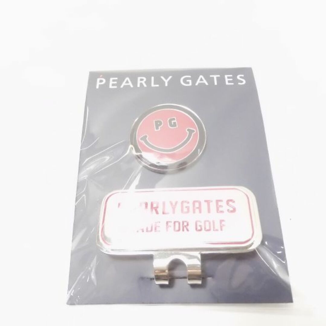 未使用 PEARLY GATES パーリーゲイツ 053-2984008 クリップマーカー ピンク FR フリー PG SMILE ハッピー 定番  完売品 ゴルフ用品 AU1515C