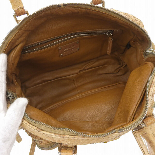 PRADA - 【本物保証】 保付 美品 プラダ PRADA ハンドバッグ パイソン