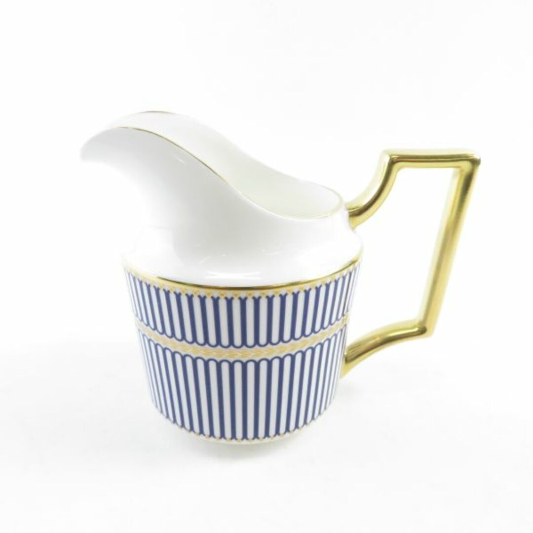 美品 WEDGWOOD ウェッジウッド ANTHEMION BLUE アンセミオンブルー クリーマー 1点 250ml クリーム ミルク 英国 ゴールド レア SU3779A2