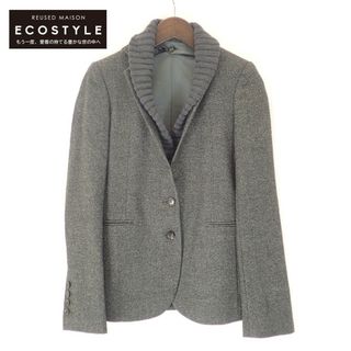 Gucci - GUCCIグッチブローチ付きベロアジャケット ブラック 美品 38の