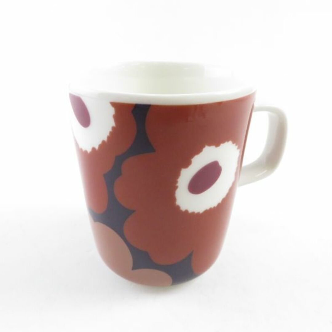 美品 marimekko マリメッコ UNIKKO ウニッコ 50th Anniversary マグカップ 1点 ブラウン 茶 紫 記念 廃盤 限定 レア 北欧 SU3802A3