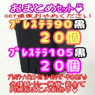 【スリット鉢】プレステラ90＆105 黒 各20個 多肉植物 プラ鉢(プランター)