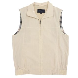 バーバリー(BURBERRY)の【本物保証】 超美品 バーバリー ゴルフ BURBERRY GOLF ジップアップ ベスト ライトベージュ L メッシュ裏地(ベスト/ジレ)