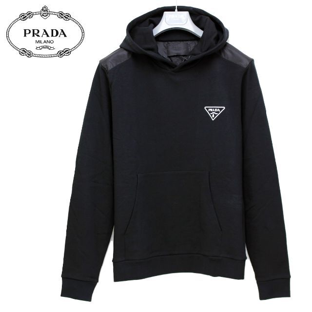 PRADA - 2 PRADA ブラック ロゴ パーカー フーディ size L