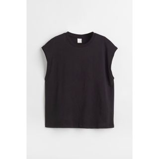 エイチアンドエム(H&M)の新品未使用ジャージーノースリーブトップス(Tシャツ(半袖/袖なし))