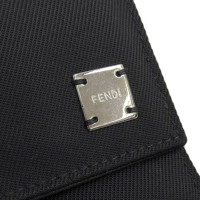 【本物保証】 フェンディ FENDI ロゴ 三つ折財布 ブラック 黒