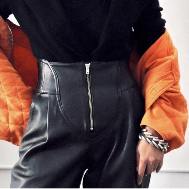 FUMIKA_UCHIDA LEATHER ONE-TUCK PANTS | lealbrandao.com.br