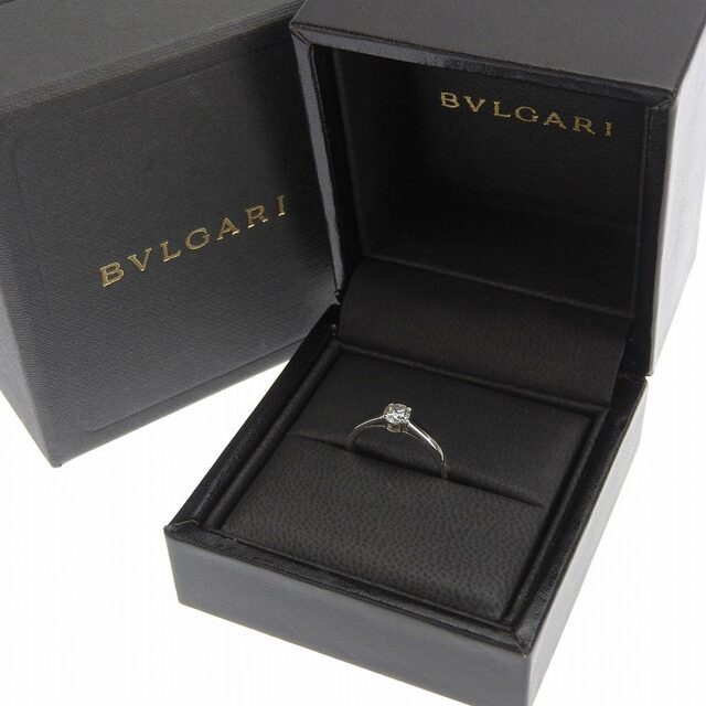 【本物保証】 箱付 超美品 ブルガリ BVLGARI グリフソリテール マリッジリング 婚約指輪 リング Pt950 ダイヤモンド 8.5号 4