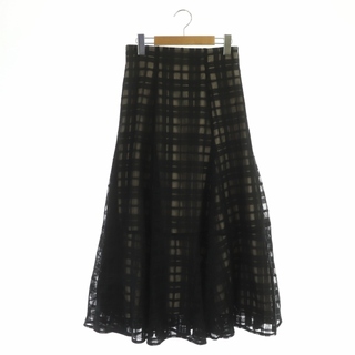 ジャスグリッティー(JUSGLITTY)のジャスグリッティー 22AW チェック刺繍スカート フレアスカート ロング 2(ロングスカート)