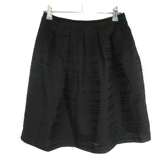 INED(イネド)のイネド INED スカート フレア ミニ サイドファスナー 薄手 総柄 7 黒 レディースのスカート(ミニスカート)の商品写真