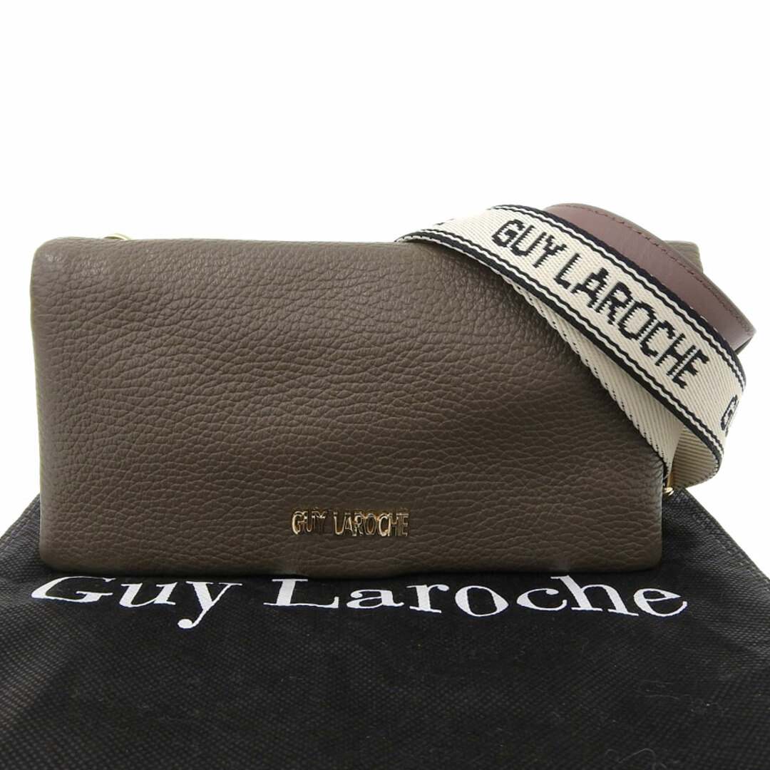 【本物保証】 超美品 ギラロッシュ GUY LAROCHE 2WAYバッグ ショルダーポーチ ショルダーバッグ レザー ブラウン系