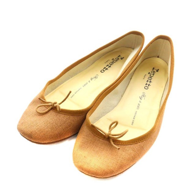 レペット Repetto バレエシューズ リボン 37 23.5cm 茶