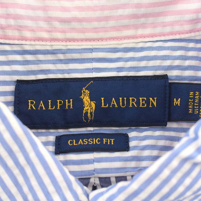 Ralph Lauren(ラルフローレン)のラルフローレン シアサッカー シャツ チェック ストライプ 半袖 ピンク 青 メンズのトップス(シャツ)の商品写真