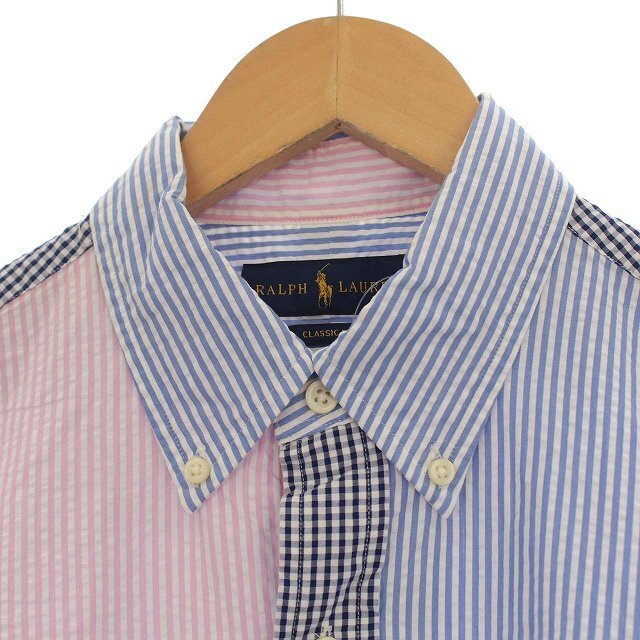Ralph Lauren(ラルフローレン)のラルフローレン シアサッカー シャツ チェック ストライプ 半袖 ピンク 青 メンズのトップス(シャツ)の商品写真