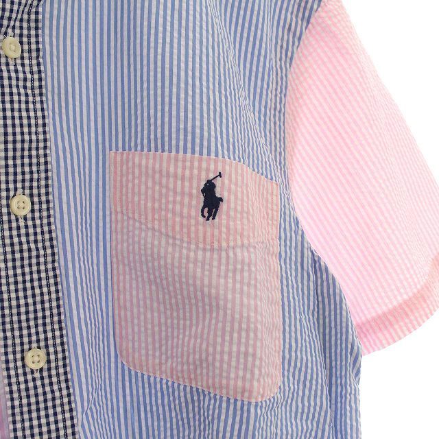 Ralph Lauren(ラルフローレン)のラルフローレン シアサッカー シャツ チェック ストライプ 半袖 ピンク 青 メンズのトップス(シャツ)の商品写真
