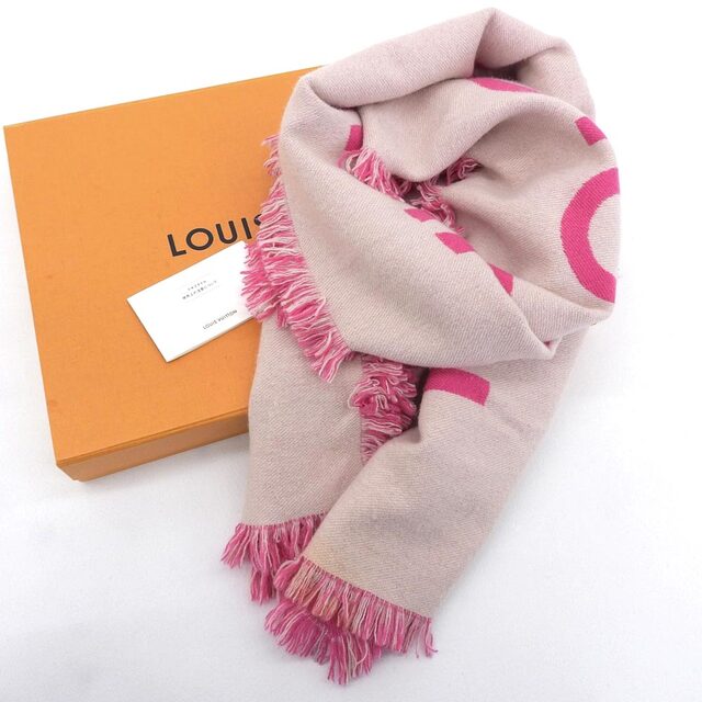 Louis-Vuitton-Escharpe-Cashmere-50%-Wool-50%-Scarf-Pink-M71586