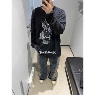 一点モノ!リメイクトラックパンツ ムラ染めペイント加工READYMADE系
