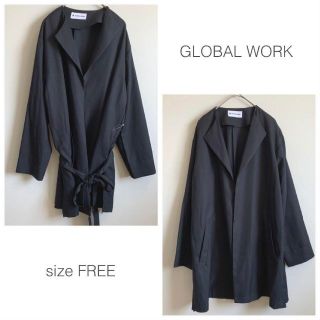 グローバルワーク(GLOBAL WORK)の美品★GLOBAL WORK ユルリラックスショートコート 春コート(ノーカラージャケット)