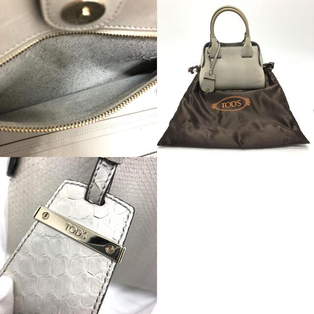 TOD'S(トッズ)のトッズ TOD’S ケープ カバン ハンドバッグ パイソン グレー レディースのバッグ(ハンドバッグ)の商品写真