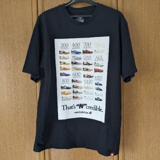 ニューバランス(New Balance)のニューバランス　シューズ柄　半袖Tシャツ　黒色　Lサイズ new balance(Tシャツ/カットソー(半袖/袖なし))