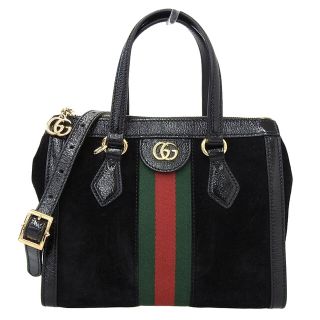 グッチ(Gucci)の【本物保証】 グッチ GUCCI オフィディア シェリーライン GG ダブルG 2WAYバッグ ハンドバッグ スエード ブラック 547551 520981(ハンドバッグ)