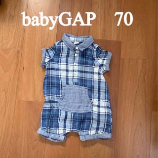 ベビーギャップ(babyGAP)の⭐︎ 1度のみ　GAP baby 70 ロンパース　チェック(ロンパース)