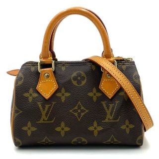 ルイヴィトン(LOUIS VUITTON)のLOUIS VUITTON ルイヴィトン ハンドバッグ モノグラム ミニスピーディ ミニボストンバッグ 小さめ ミニショルダーバッグ 鞄 かばん M41534    ブラウン 茶 ゴールド金具 レディース 人気【中古品】(ハンドバッグ)