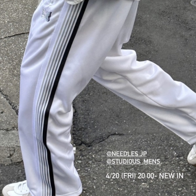 Needles - NEEDLES TRACKPANTS 別注STUDIOUS 23ss 白の通販 by