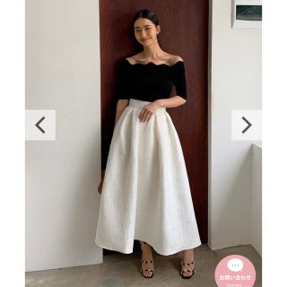 バースデーバッシュ(BIRTHDAY BASH)のBB JACQUARD FLARE SKIRT  ジャガードブレアスカート　S(ロングスカート)