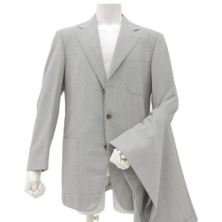 エルメネジルドゼニア(Ermenegildo Zegna)の【本物保証】 美品 エルメネジルド ゼニア ERMENEGILDO ZEGNA セットアップ ストライプ スーツ ウール 48(セットアップ)