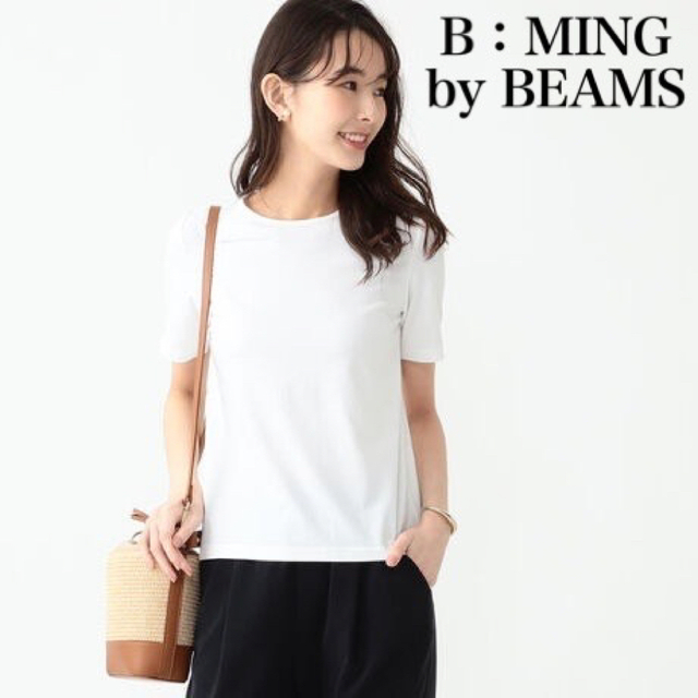 B:MING LIFE STORE by BEAMS(ビーミング ライフストア バイ ビームス)のB：MING by BEAMS ベーシック　半袖Ｔシャツ　21SS 白Tシャツ レディースのトップス(Tシャツ(半袖/袖なし))の商品写真