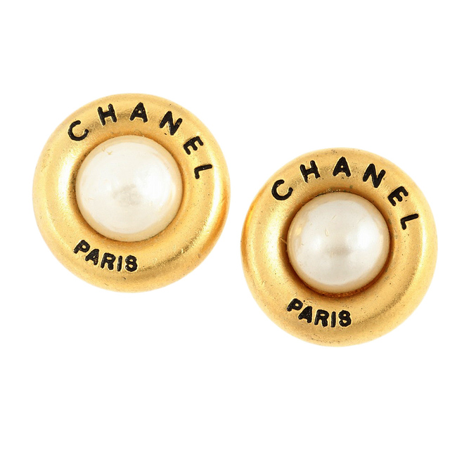 【本物保証】 箱付 シャネル CHANEL ココマーク イヤリング ヴィンテージ マベフェイクパール 93AシャネルCHANELライン