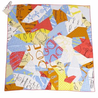 エルメス(HERMES)の未使用 エルメス HERMES スカーフ カレ70 LES PETITS PAPIERS(レ プティ パピエ）シルク100％ レディース フランス製 マルチカラー(バンダナ/スカーフ)