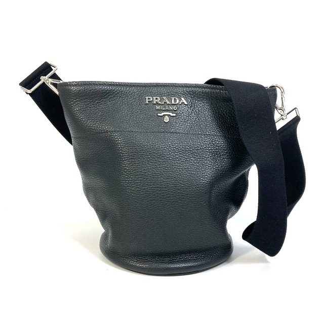 国内外の人気が集結 PRADA ブラック レザー ショルダーバッグ 斜め掛け