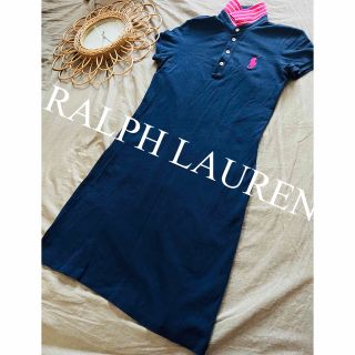 ポロラルフローレン(POLO RALPH LAUREN)のポロ　ラルフローレン　ポロシャツワンピース　ワンピース　ネイビー　人気　完売(ひざ丈ワンピース)