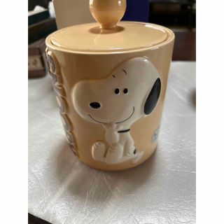 スヌーピー(SNOOPY)のスヌーピー　小物入れ　キャンディーポット　キャンディージャー　ベージュ　未使用(キャラクターグッズ)