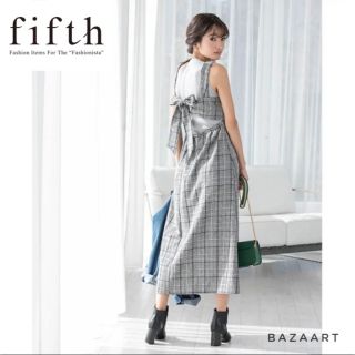 フィフス(fifth)のfifth バックデザイングレンチェックワンピース(ロングワンピース/マキシワンピース)